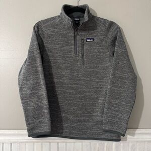 Patagonia Better Sweater 1/4 Zip Fleece Jacket in Nickel Grey Kid’s XL (14)